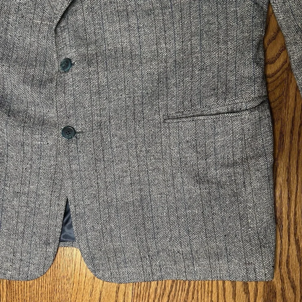 Gino Rossi Mens Sport Jacket Blazer Grey/Blue  Buttons Lining Size 48  100% Silk